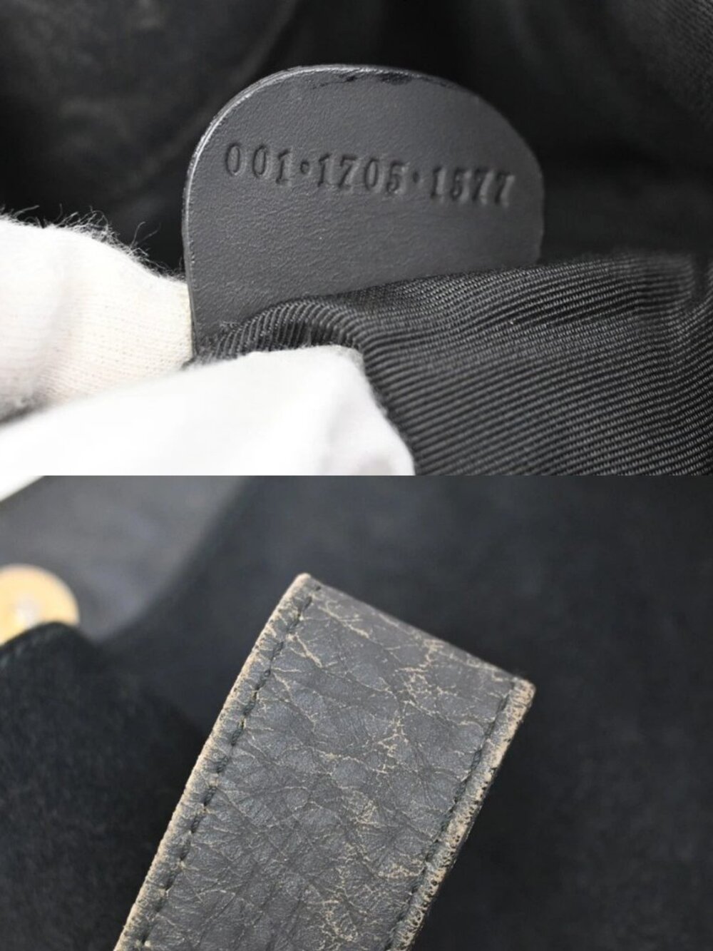 GUCCI Logo Bamboo 2Way Shoulder Hand Bag Suede Leather Black GHW Italy 38ZA308 - Picture 15 of 15
